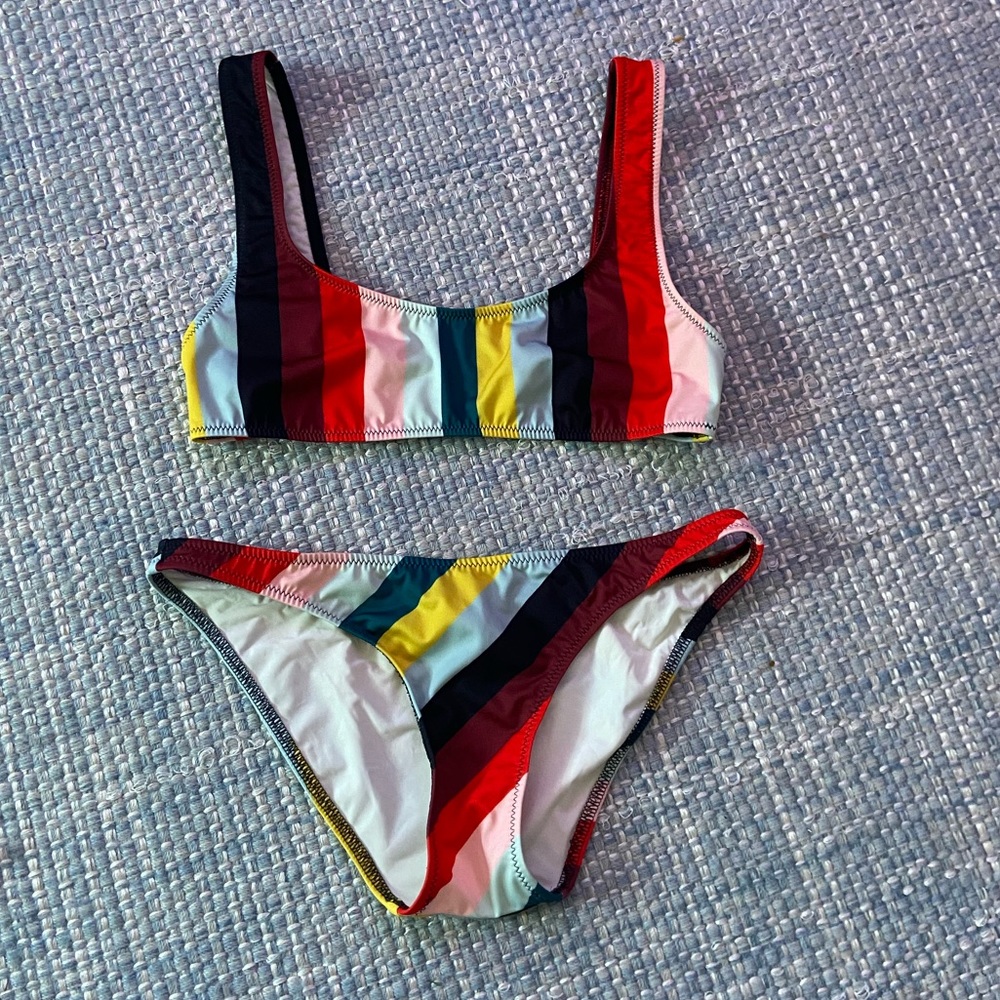 solid & striped bikini - Picture 2 of 5